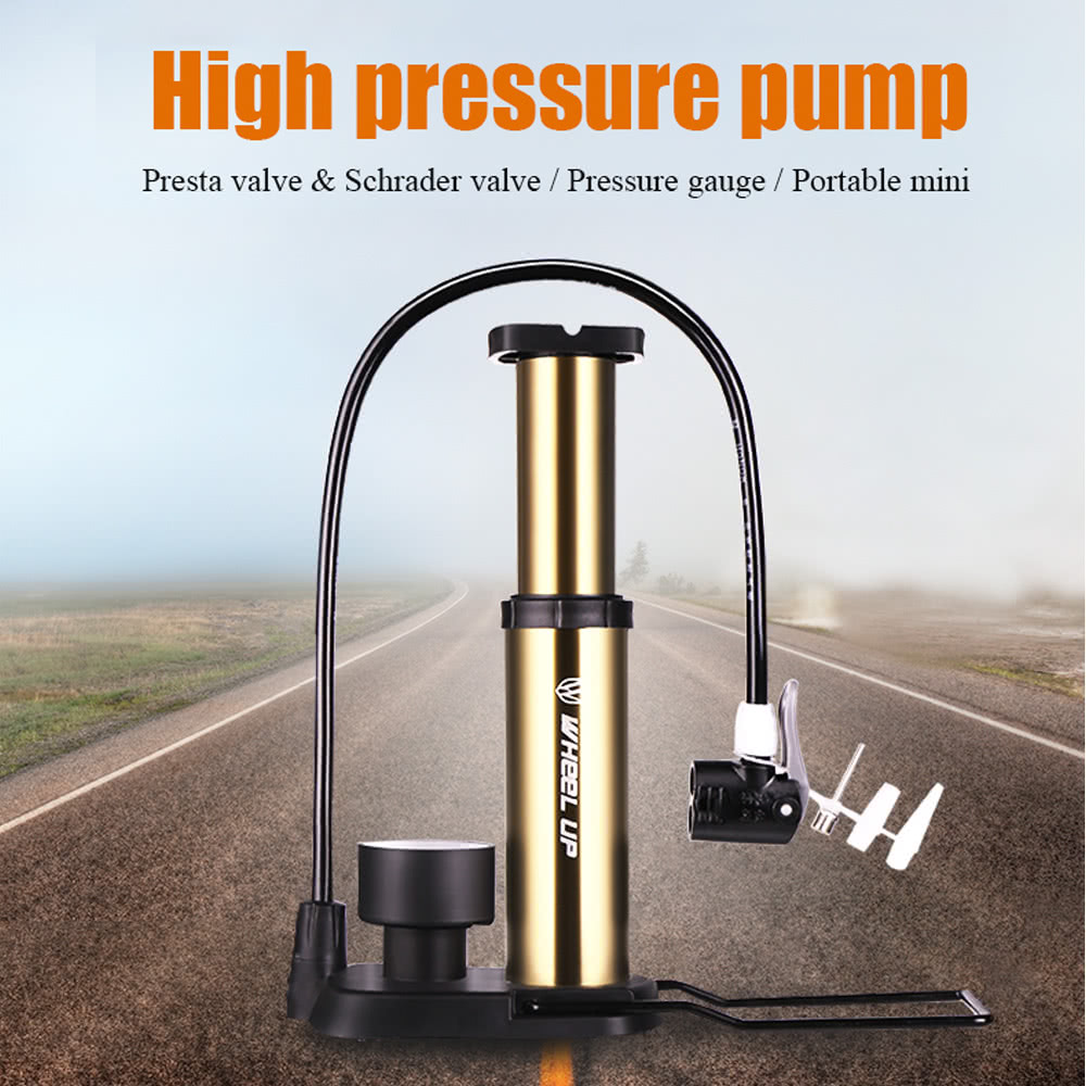 WHEEL UP High Pressure Bicycle Pump 160 Psi MTB Bike Air Inflator