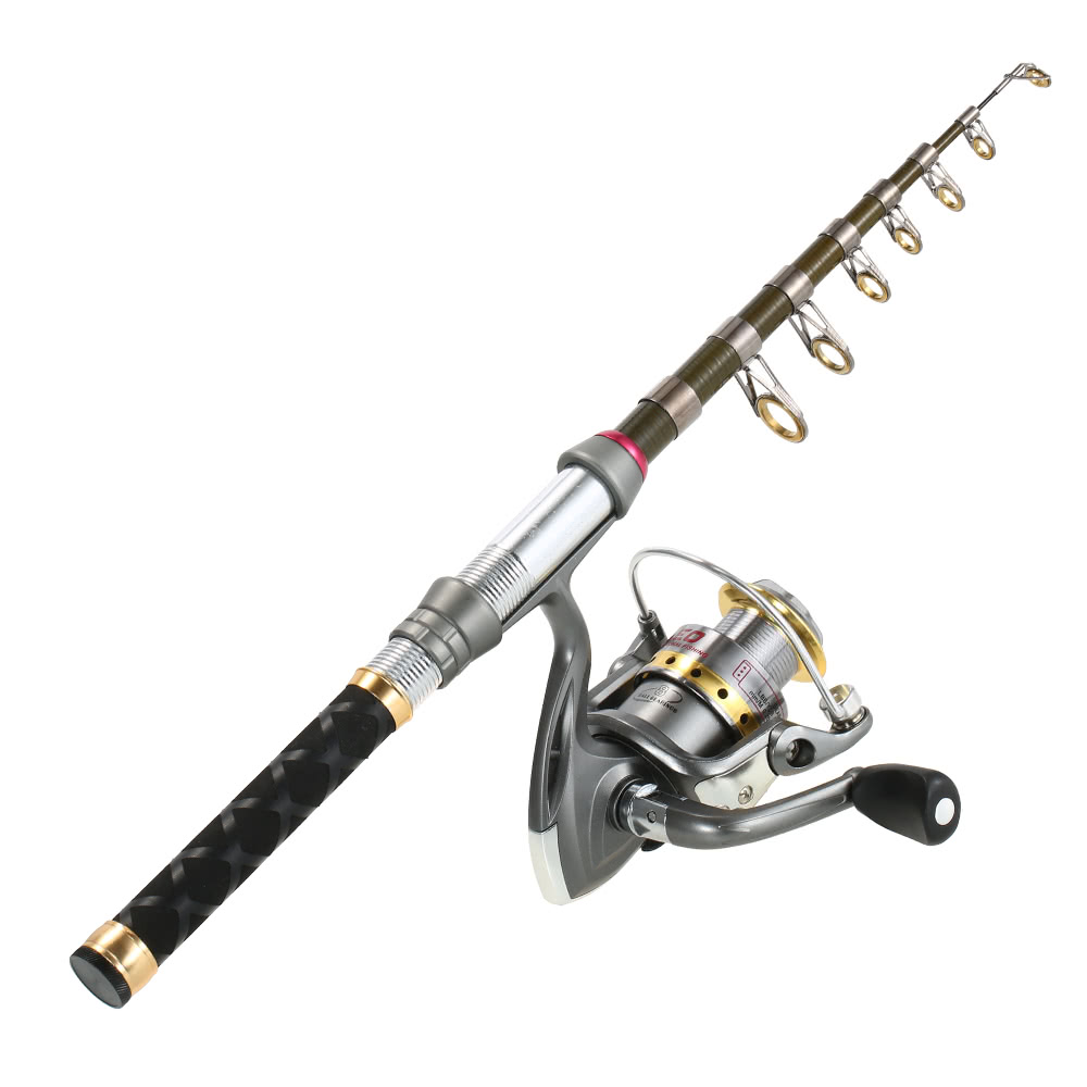 Lixada 99% Carbon Fiber Telescopic Fishing Rod and Reel Combo Full Kit Spinning Fishing Reel Fishing Line Lure Gear Organizer Pole Set