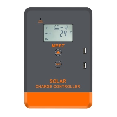 40A MPPT Solar Recharger Controller 2V/24V  Solar Panel Regulator with Backlight LCD Display Multiple Load Control Modes