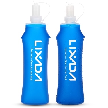 Lixada 2PCS 500ml Outdoor Water Drinking Bottle Soft Folding Flask BPA Free for Running Hiking Cycling