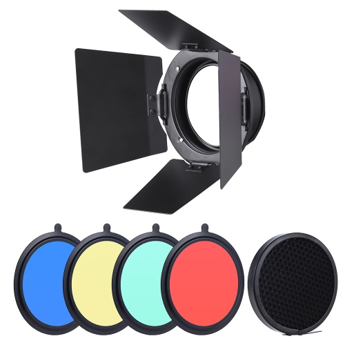 96mm Universal Mount Metal Bardoor Barn Door Barndoor with Honeycomb Grid 4pcs Color Gel Filters for Neewer Godox 180W 250W 300W Andoer MD-250 MD-300 Studio Strobe Flash Light Monolight от Tomtop.com INT 96mm Universal Mount Metal Bardoor Barn Door Barndoor with Honeycomb Grid 4pcs Color Gel Filters for Neewer Godox 180W 250W 300W Andoer MD-250 MD-300 Studio Strobe Flash Light Monolight от Tomtop.com INT