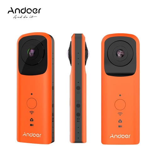 Andoer A360II Handheld 360° VR Video Camera 1920 * 960 30fps Support WiFi Dual 210° HD Wide Angle FishEye Lens Panoramic Cam от Tomtop.com INT Andoer A360II Handheld 360° VR Video Camera 1920 * 960 30fps Support WiFi Dual 210° HD Wide Angle FishEye Lens Panoramic Cam от Tomtop.com INT