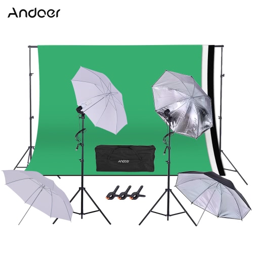 Andoer 1.6 * 3m/5.2 * 9.8ft Backdrop Support System + Studio Lighting Kit w/ 45W 230V Bulb + Swivel Socket + 2m/6.6ft Light Stand + Umbrella + 2 * 3m/6.6 * 9.8ft Background Stand + Clamp for Figure Portrait Product Video Shooting Photography от Tomtop.com INT Andoer 1.6 * 3m/5.2 * 9.8ft Backdrop Support System + Studio Lighting Kit w/ 45W 230V Bulb + Swivel Socket + 2m/6.6ft Light Stand + Umbrella + 2 * 3m/6.6 * 9.8ft Background Stand + Clamp for Figure Portrait Product Video Shooting Photography от Tomtop.com INT