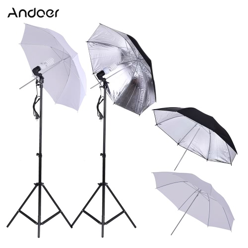 Andoer Photo Studio Continuous Umbralle Lighting Kit with 2 * 2m Light Stand + 2 * 45W 5500K Photo Lamp Bulb + 2 * 83cm Translucent White Soft Umbrella +2 * 83cm Black&Silver Umbrella + 2 * Swivel Socket от Tomtop.com INT Andoer Photo Studio Continuous Umbralle Lighting Kit with 2 * 2m Light Stand + 2 * 45W 5500K Photo Lamp Bulb + 2 * 83cm Translucent White Soft Umbrella +2 * 83cm Black&Silver Umbrella + 2 * Swivel Socket от Tomtop.com INT
