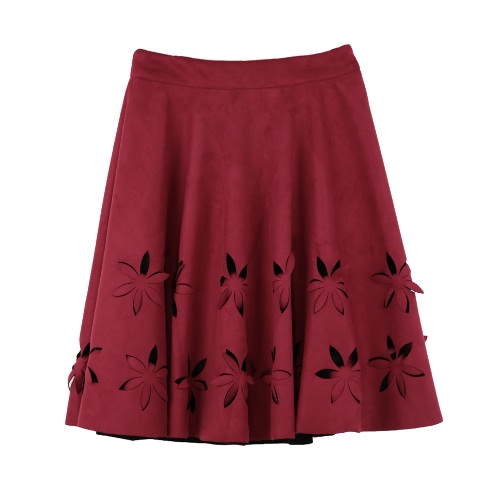 Chic Faux Suede Hollow Flower High Waist Pleated A-Line Women's Skirt от Tomtop.com INT Chic Faux Suede Hollow Flower High Waist Pleated A-Line Women's Skirt от Tomtop.com INT