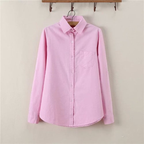 New Fashion Women Shirt Solid Point Collar Long Sleeve Chest Pocket Casual Spring Autumn Blouse от Tomtop.com INT New Fashion Women Shirt Solid Point Collar Long Sleeve Chest Pocket Casual Spring Autumn Blouse от Tomtop.com INT