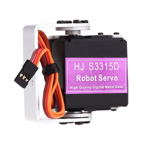HJ S3315D High Performance Full Metal 15KG Torque 180° Rotating Brushed Motor Digital Robot Servo With Straight Mounting от Tomtop.com INT HJ S3315D High Performance Full Metal 15KG Torque 180° Rotating Brushed Motor Digital Robot Servo With Straight Mounting от Tomtop.com INT
