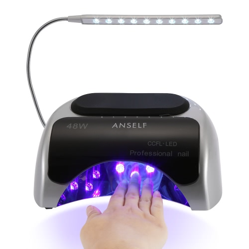 Anself 48W LED + CCFL Nail Lamp Nail Gel Dryer Nail Curing Machine Fingernail & Toenail Gel Curing 110-240V Nail Art Painting Salon Tool Gray US Plug от Tomtop.com INT Anself 48W LED + CCFL Nail Lamp Nail Gel Dryer Nail Curing Machine Fingernail & Toenail Gel Curing 110-240V Nail Art Painting Salon Tool Gray US Plug от Tomtop.com INT