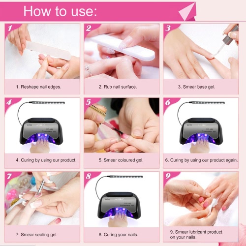 Anself 48W LED + CCFL Nail Lamp Nail Gel Dryer Nail Curing Machine Fingernail & Toenail Gel Curing 110-240V Nail Art Painting Salon Tool Gray US Plug от Tomtop.com INT Anself 48W LED + CCFL Nail Lamp Nail Gel Dryer Nail Curing Machine Fingernail & Toenail Gel Curing 110-240V Nail Art Painting Salon Tool Gray US Plug от Tomtop.com INT