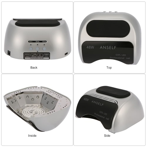Anself 48W LED + CCFL Nail Lamp Nail Gel Dryer Nail Curing Machine Fingernail & Toenail Gel Curing 110-240V Nail Art Painting Salon Tool Gray US Plug от Tomtop.com INT Anself 48W LED + CCFL Nail Lamp Nail Gel Dryer Nail Curing Machine Fingernail & Toenail Gel Curing 110-240V Nail Art Painting Salon Tool Gray US Plug от Tomtop.com INT